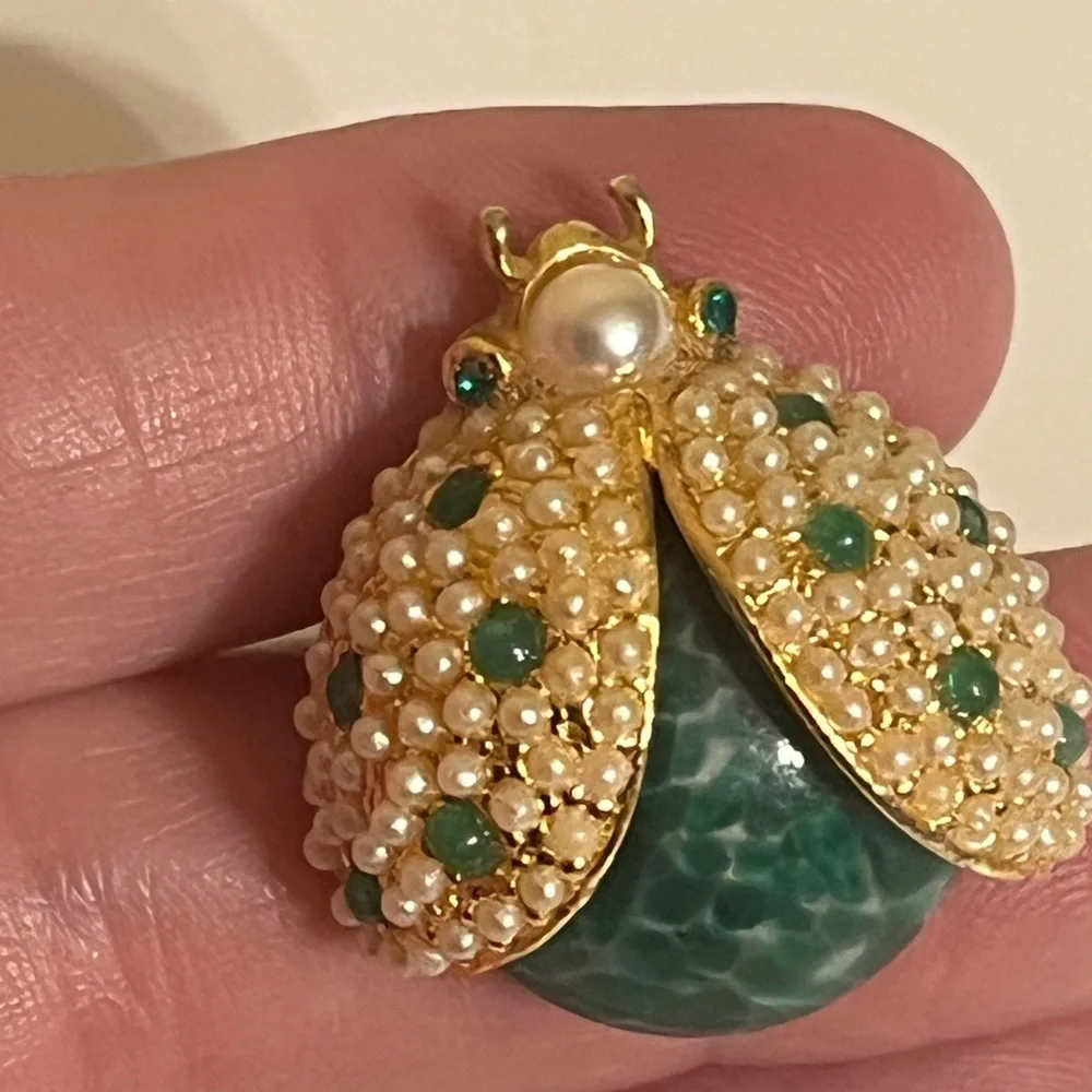 Beetle Bug Goldtone Stick Pin Brooch - Picture 7 of 9
